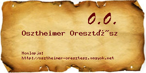 Osztheimer Oresztész névjegykártya